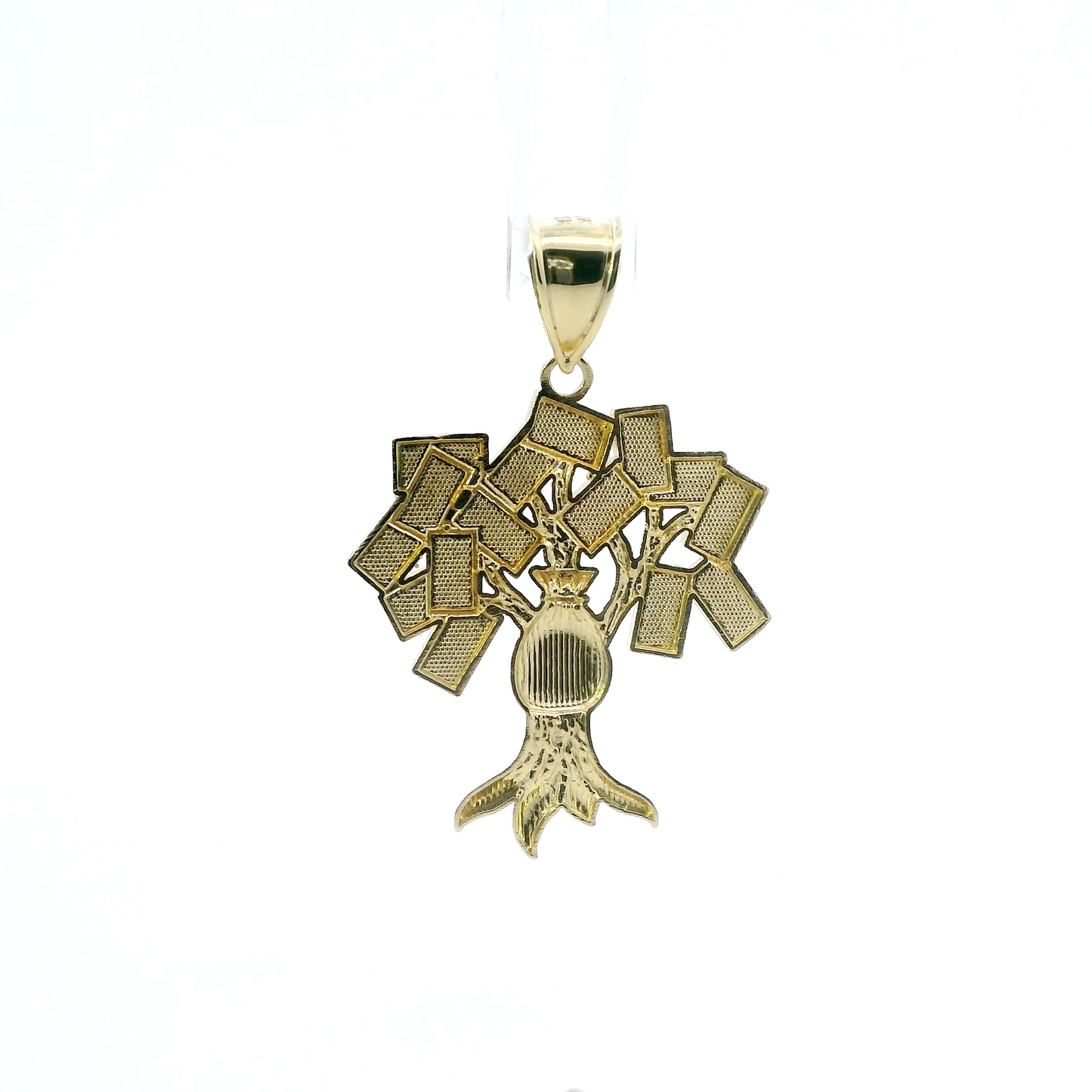 10K Yellow Gold Money Tree Pendant