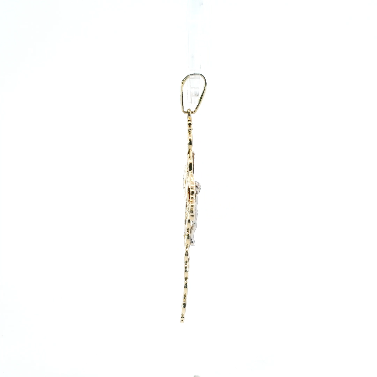 14K Tri Color Gold Filigree Crucifix Pendant