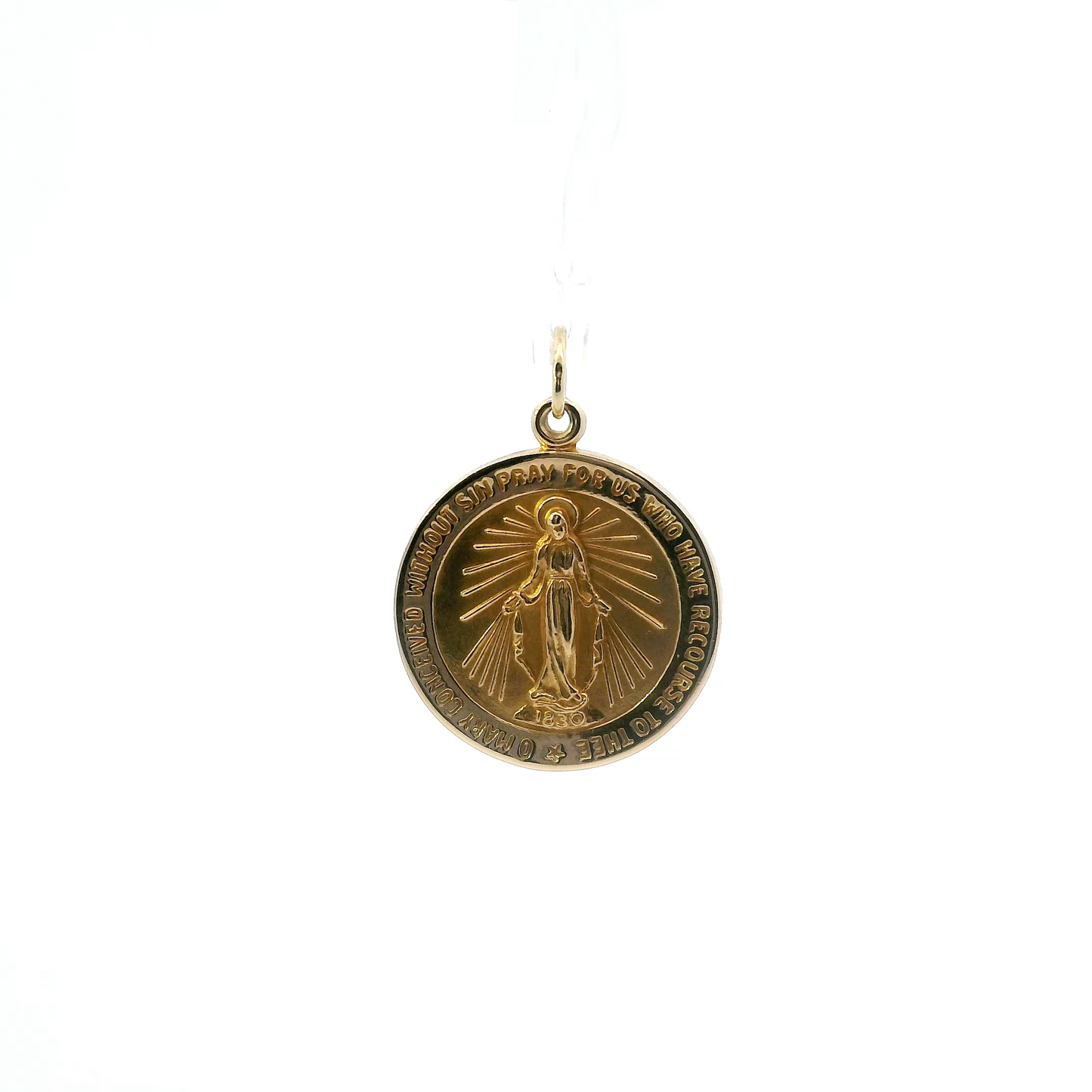 14K Yellow Round Religious Figure Pendant