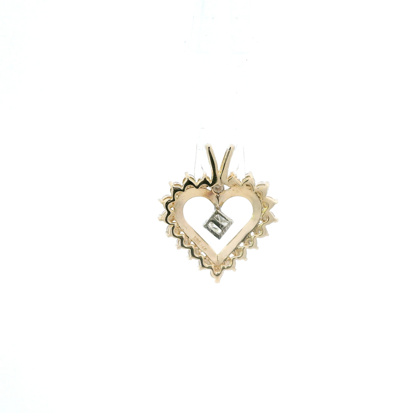 14K Yellow Gold Diamond Heart Pendant -1.23ct