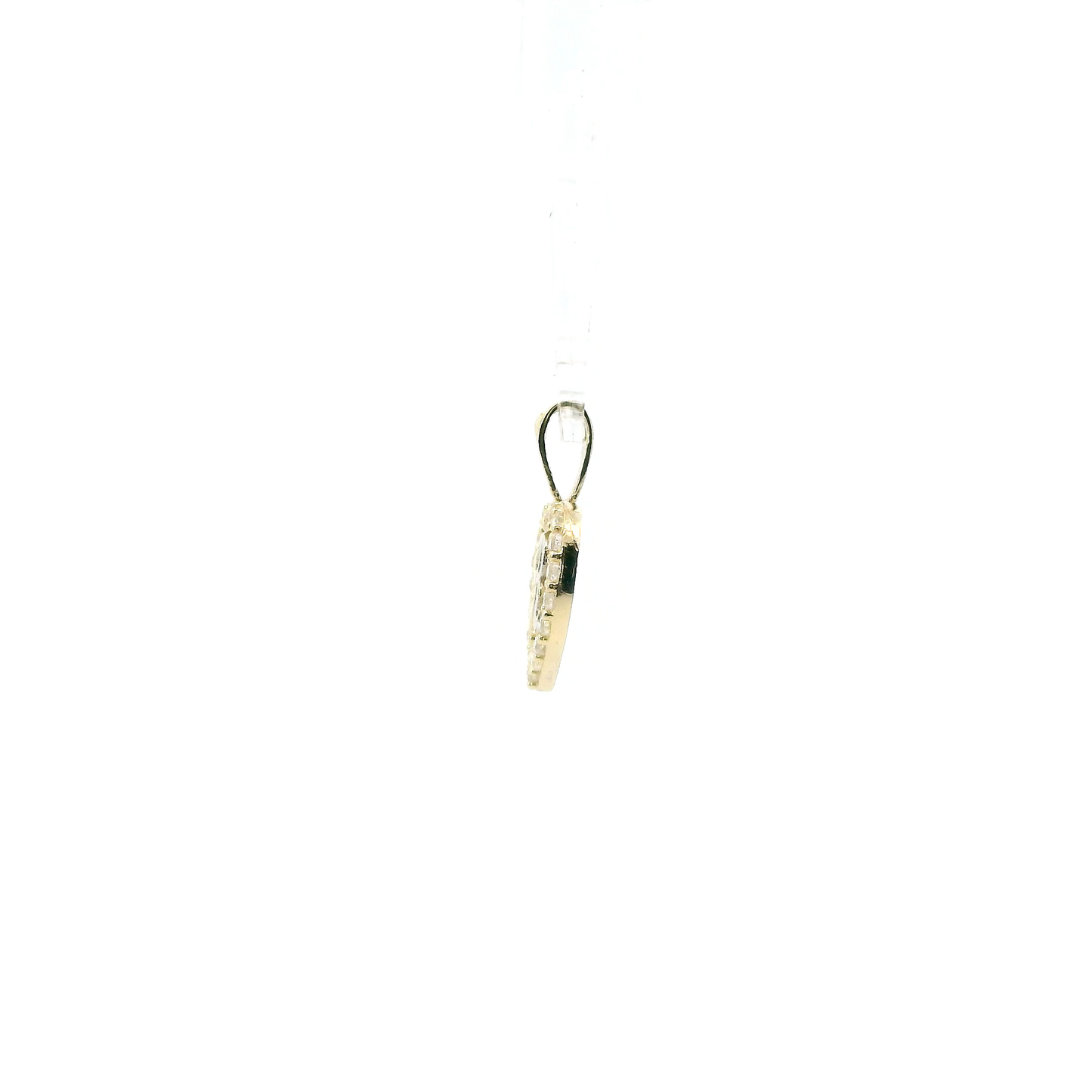 10K Yellow & White Gold Letter "R" Heart Pendant