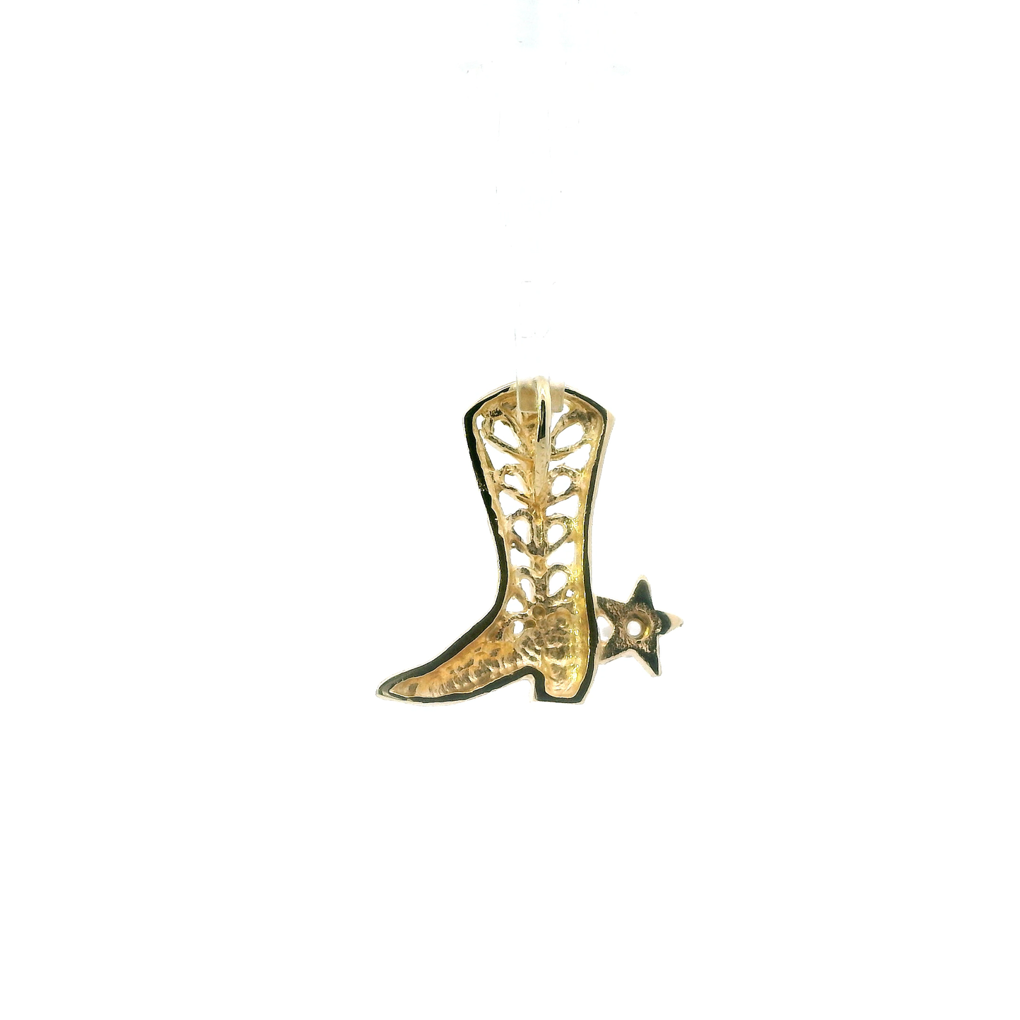 14K Yellow Gold Cowboy Boot Pendant