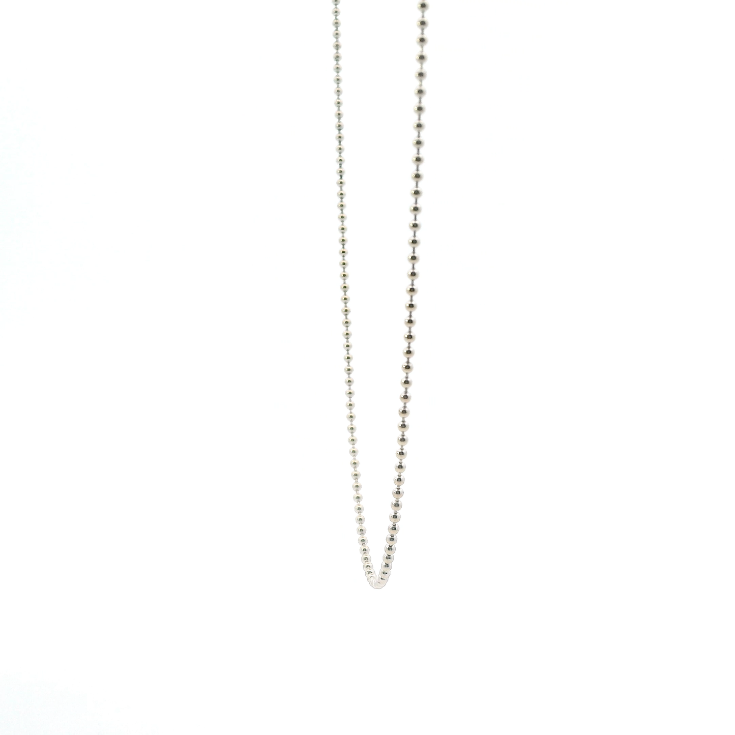 14K White Gold 17" Beaded Chain