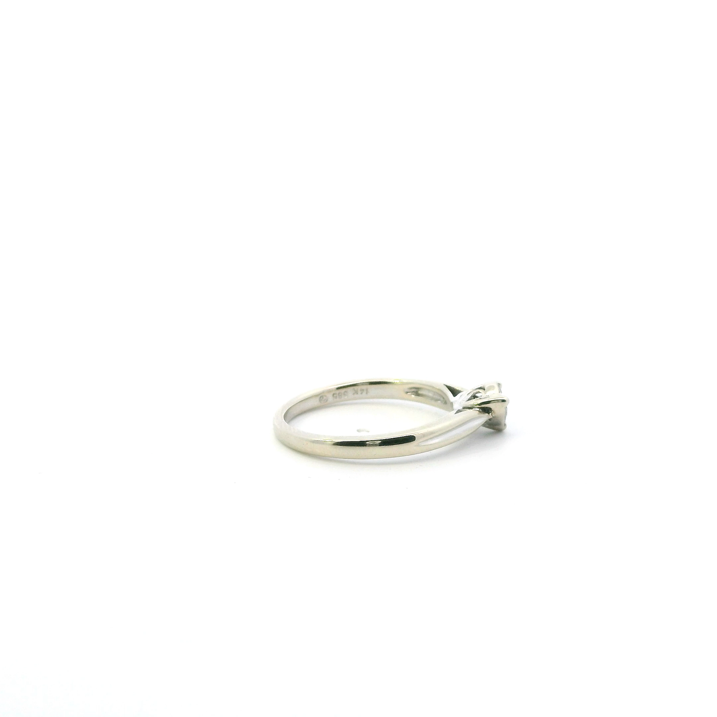 14K Yellow Gold Diamond Solitaire Womens Ring - 0.13ct