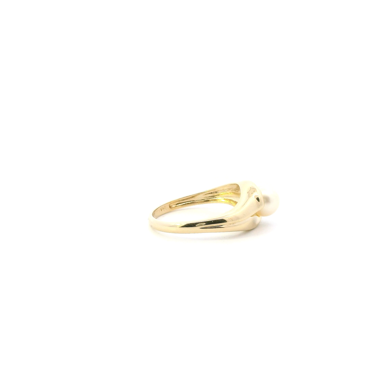 14K Yellow Gold Pearl Womens Ring