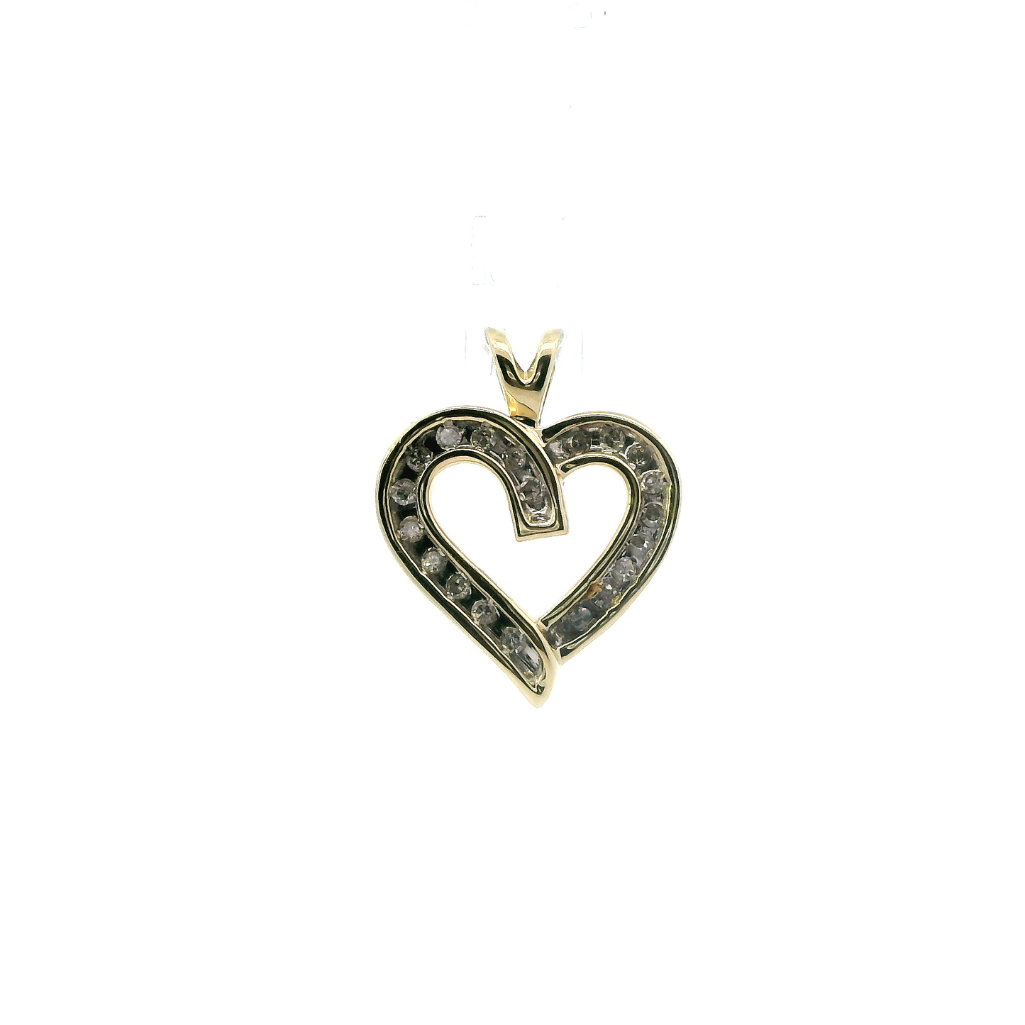 10K Yellow gold Diamond Heart Pendant - 0.16ct