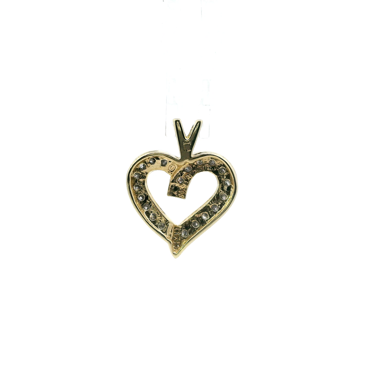 10K Yellow gold Diamond Heart Pendant - 0.16ct