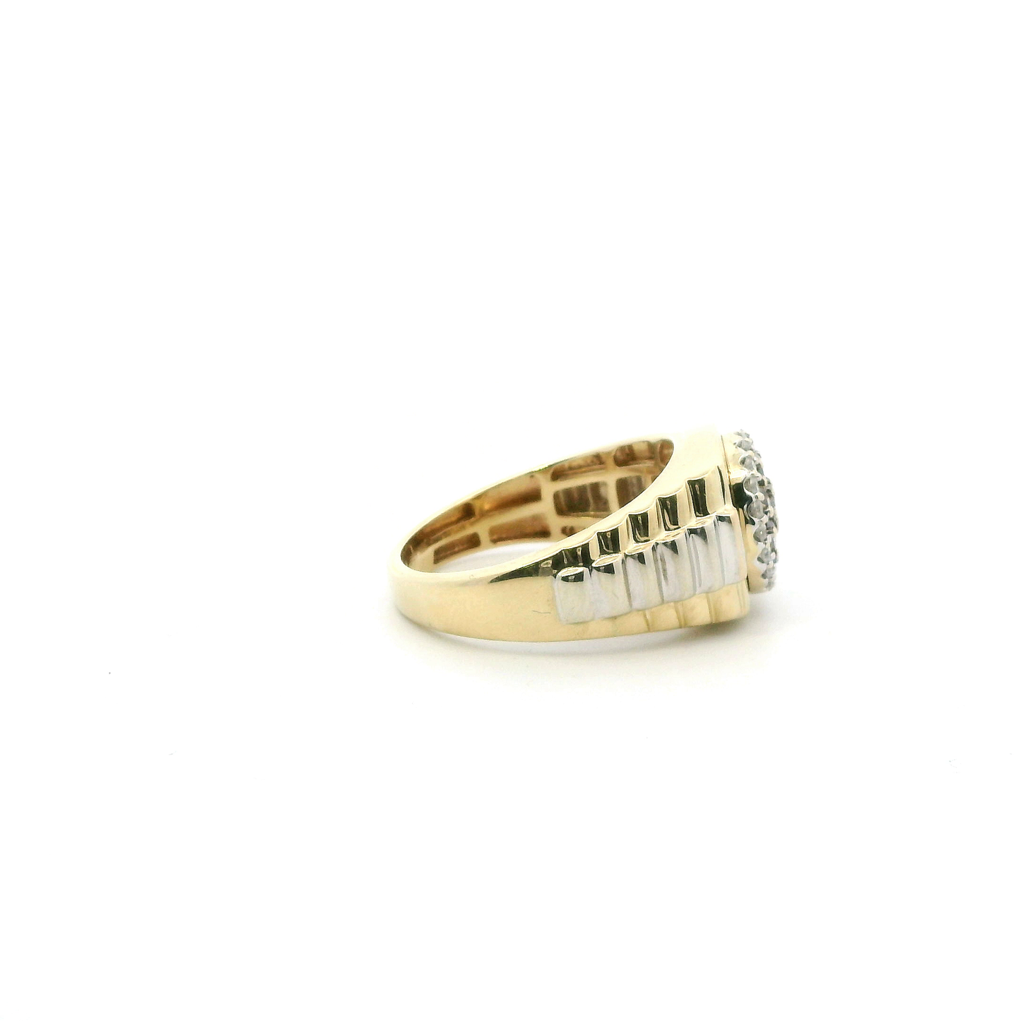 10K Yellow Gold Diamond Rolex Mens Ring - 0.68ct