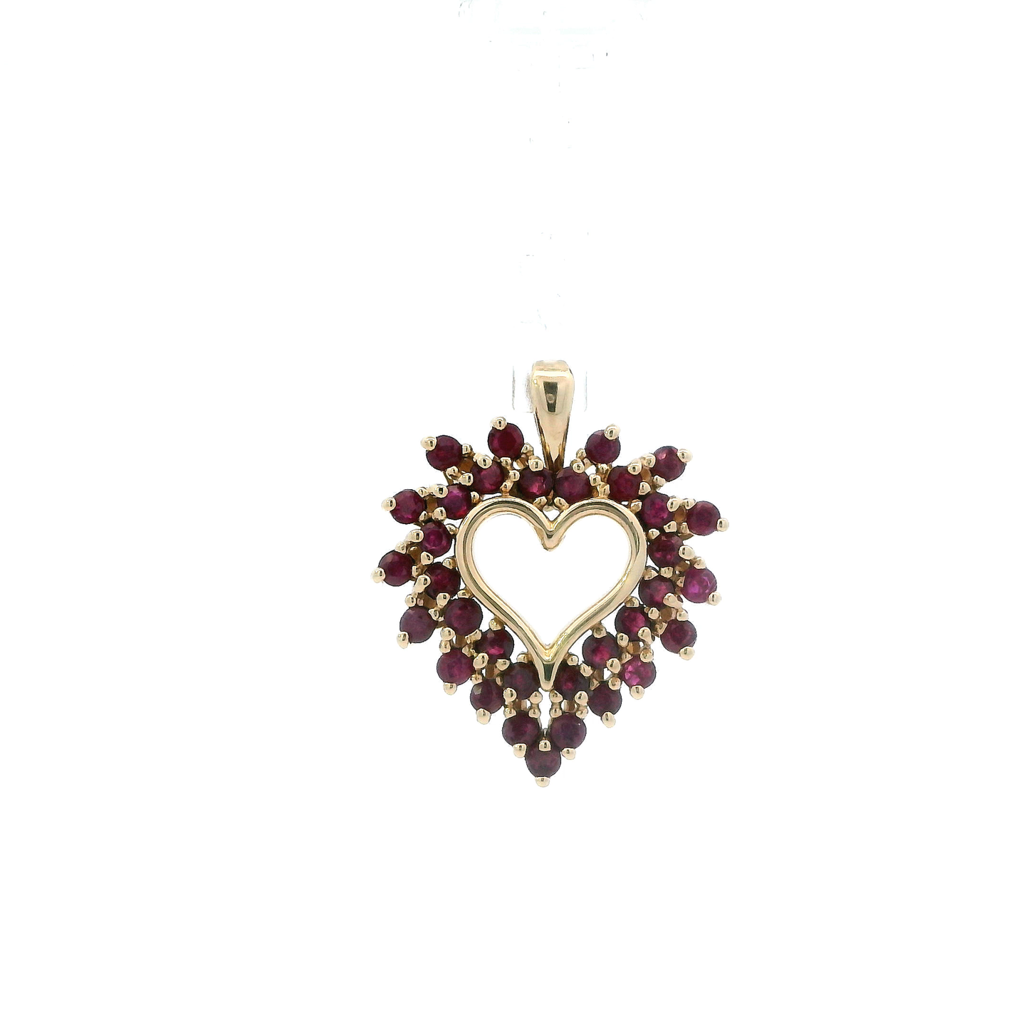 10K Yellow Gold Ruby Heart Pendant