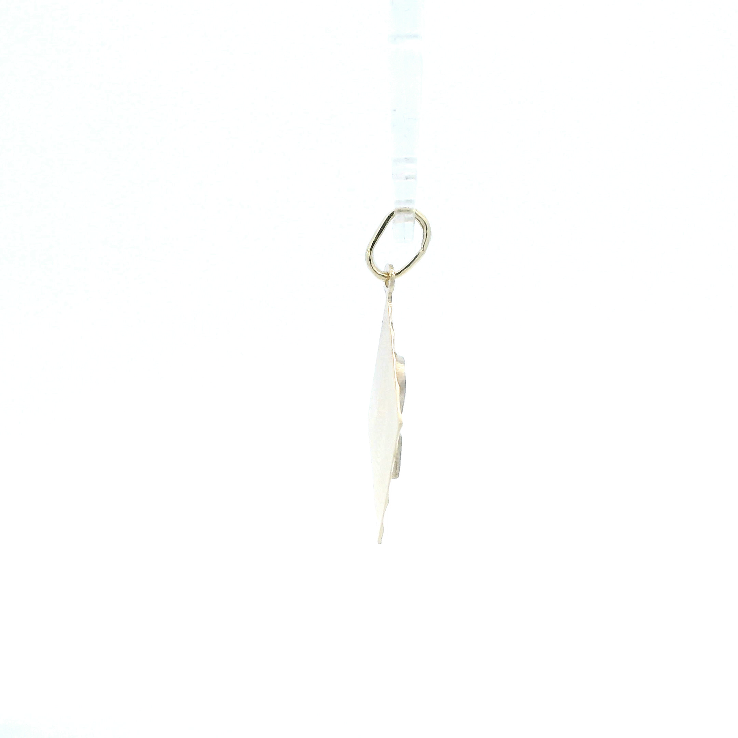 14K Yellow Gold Letter "S" Diamond Shape Pendant