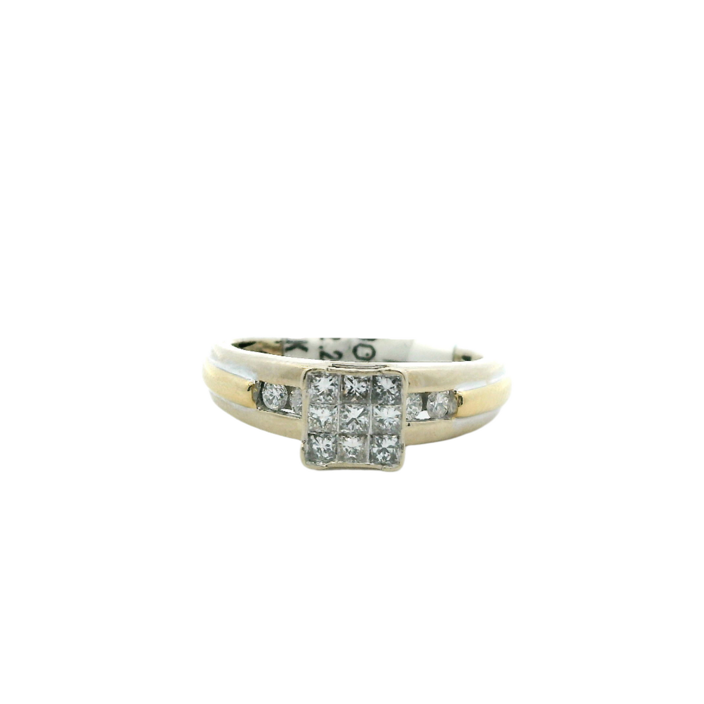 14K Yellow & White Gold Diamond Women's Ring -0.65ct