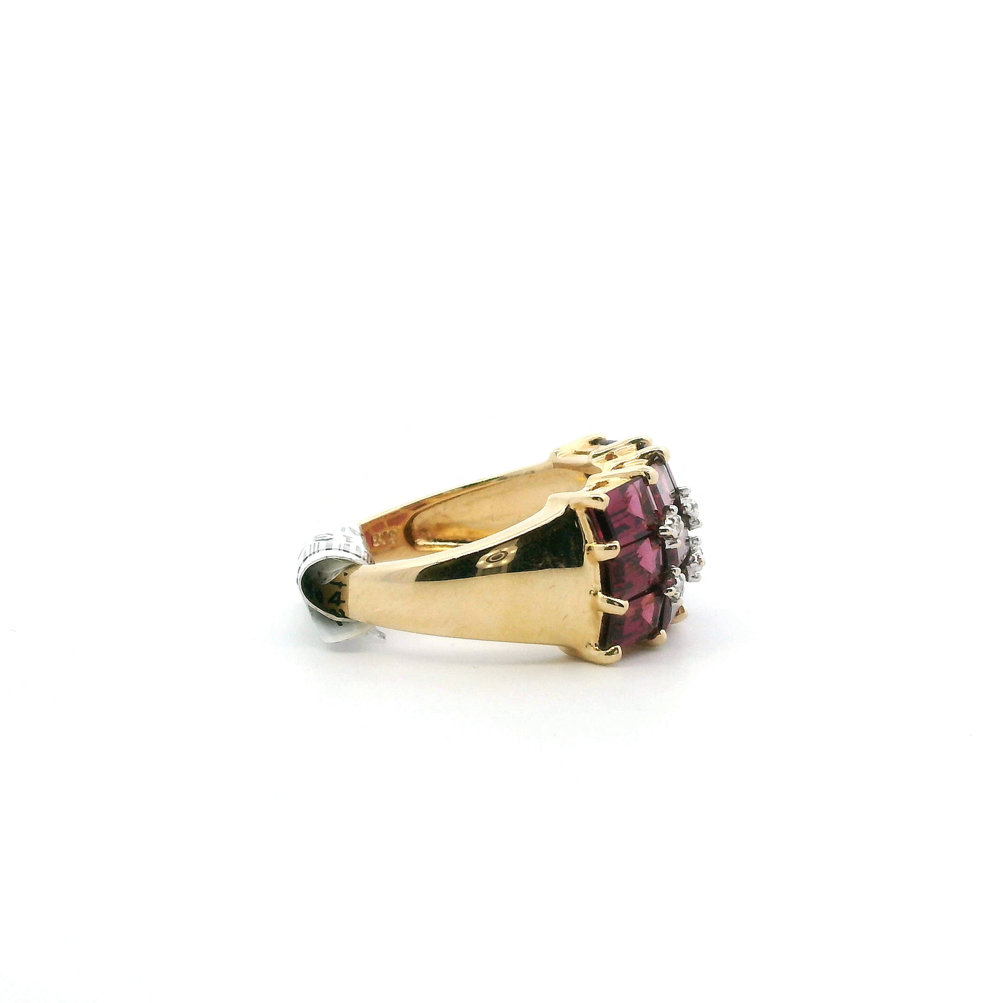 14K Yellow Gold Troumaline & Diamond Women's Ring - 0.03ct