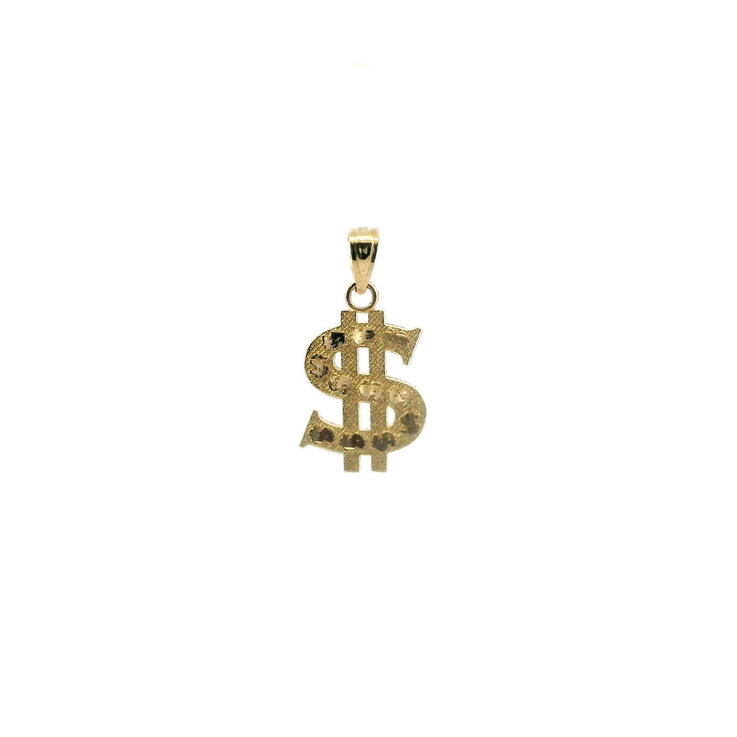 14K Yellow Gold Dollar Sign Pendant