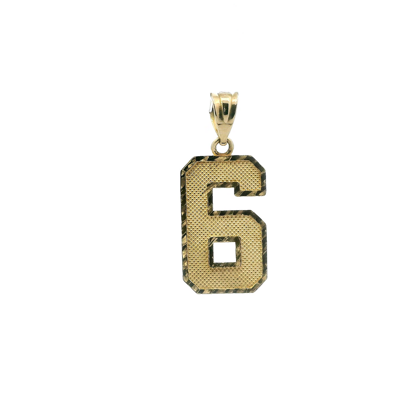 10K Yellow Gold Number "6" Pendant