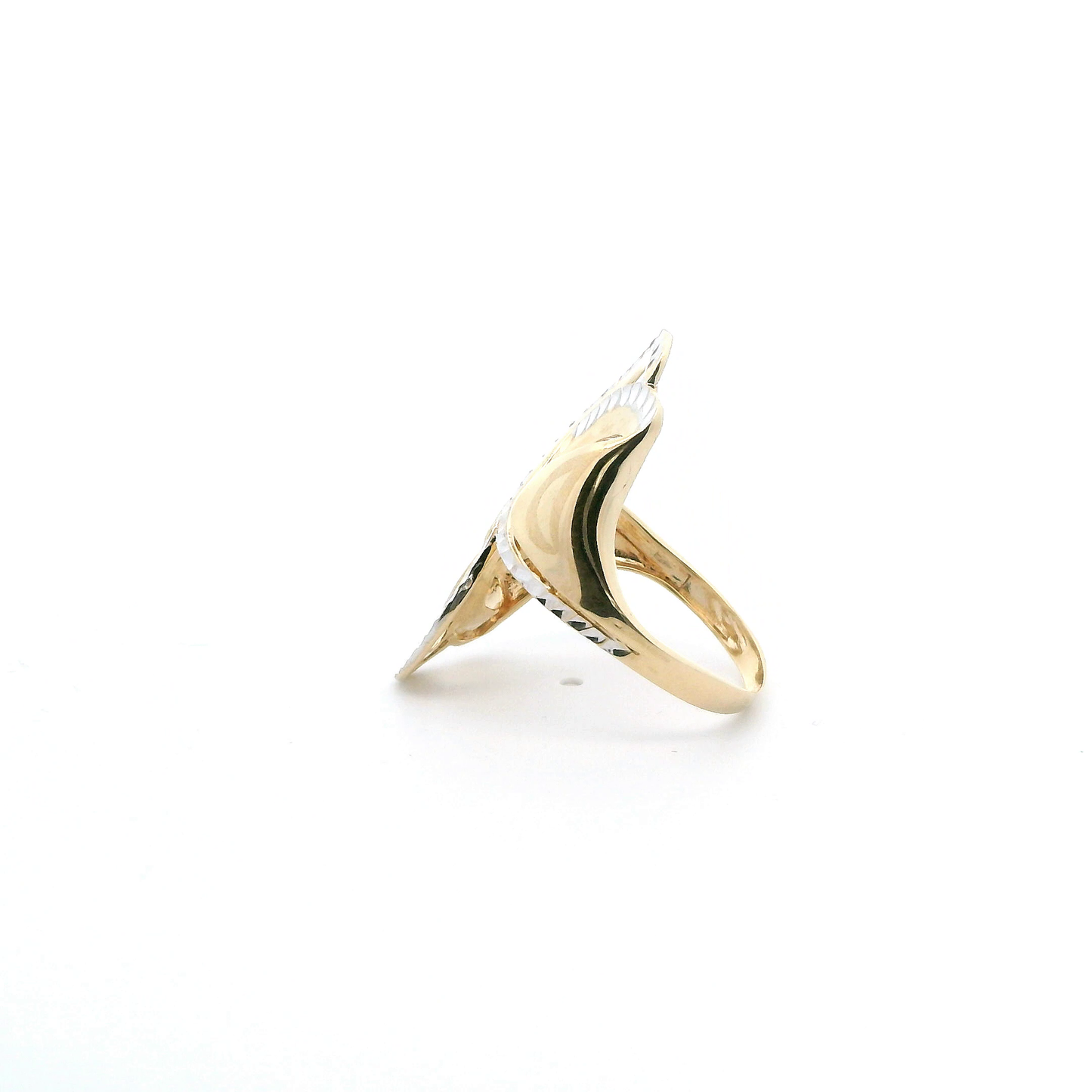 14K Yellow & White Gold Abstract Design Ring