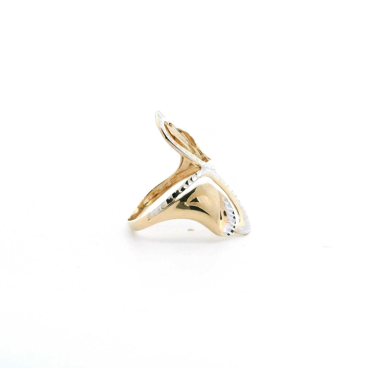 14K Yellow & White Gold Abstract Design Ring