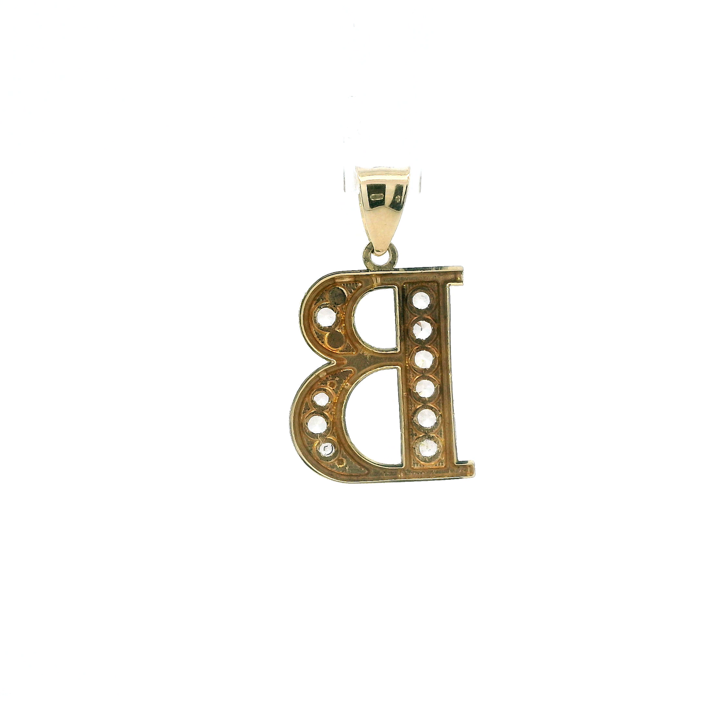 10K Yellow Gold Letter "B" Pendant