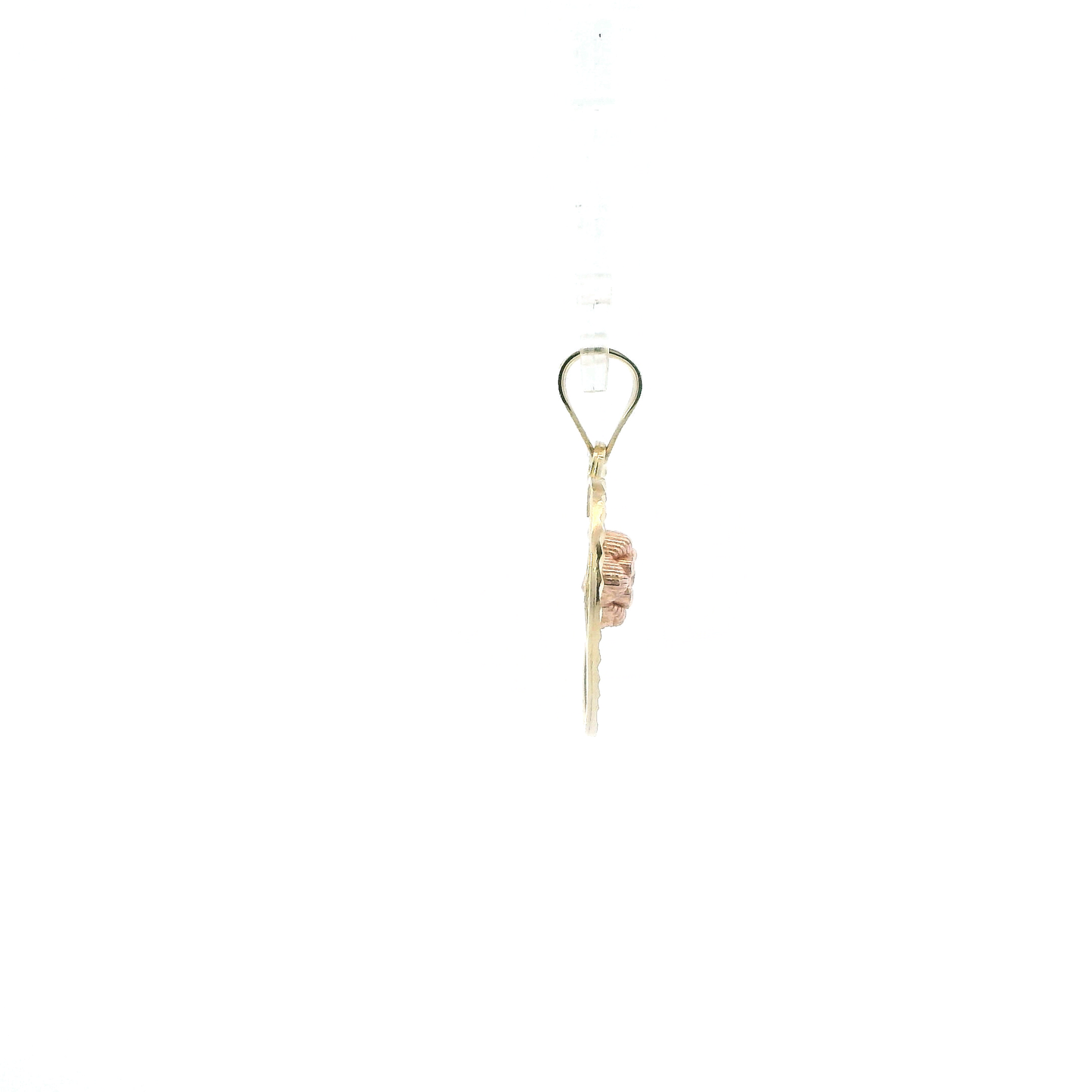 14K Tri Color Gold Rose & Heart "15" Pendant