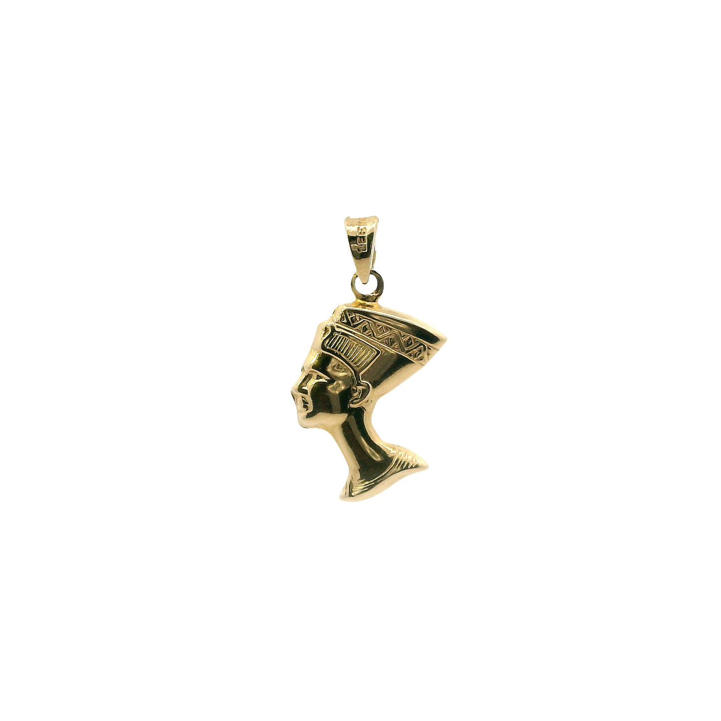 14K Yellow Gold Hollow Nefertiti Pendant
