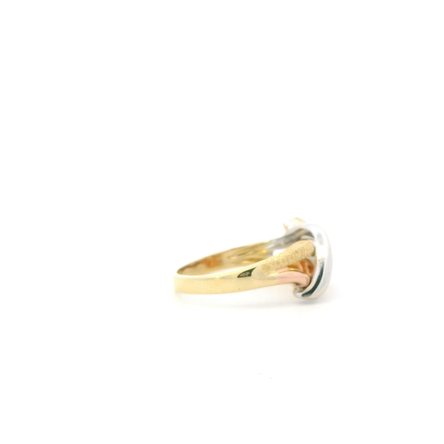 18K Tri Color Gold Open Twisted Knot Ring