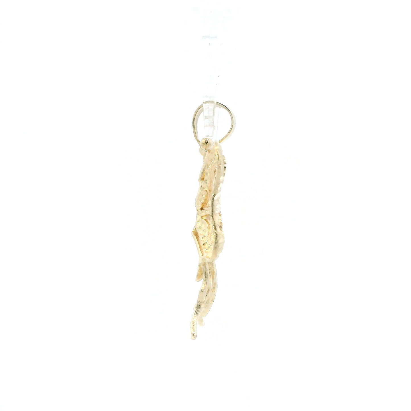 10K Yellow Gold Diamond Cut Butterfly Pendant