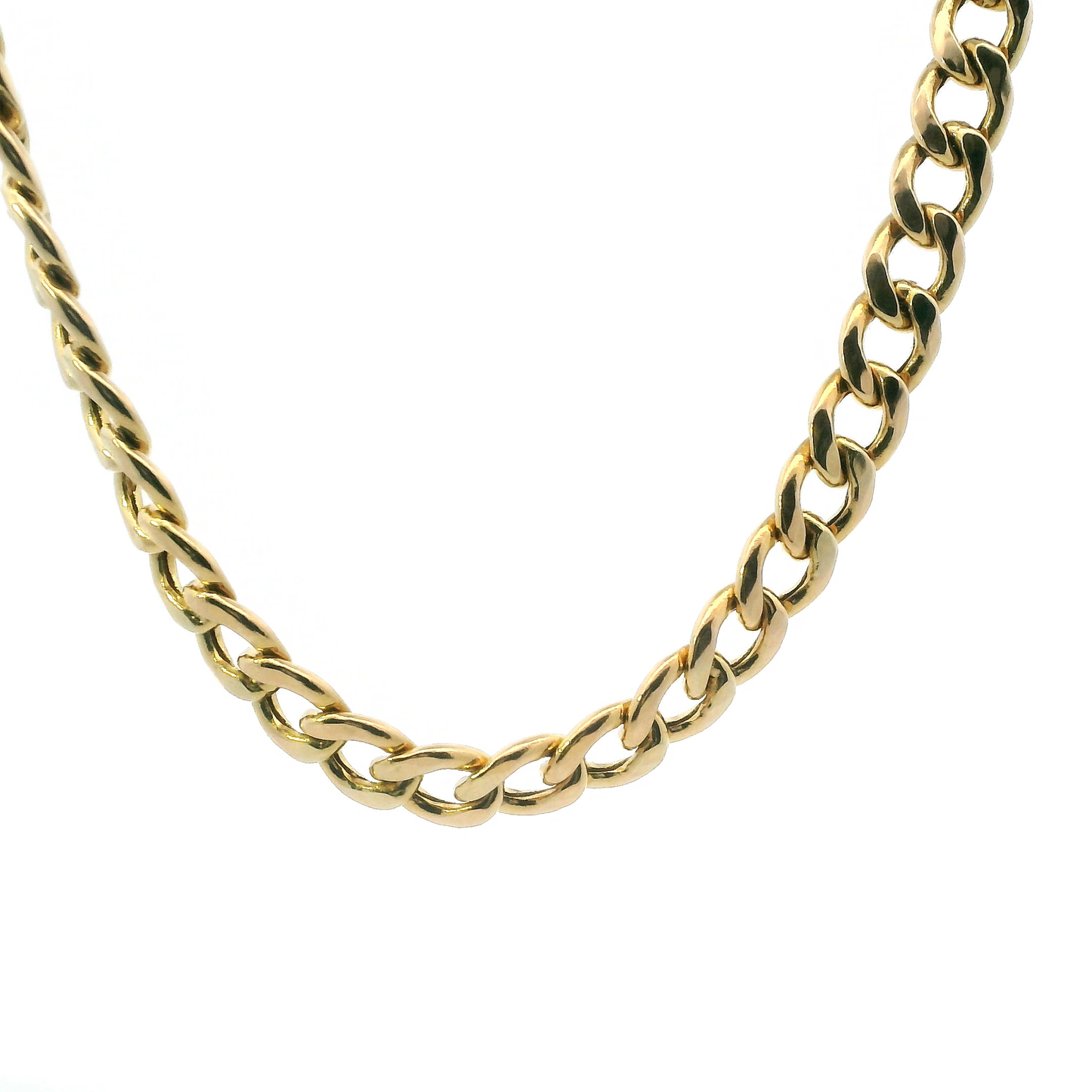 14K Yellow Gold 24" Hollow Curb Chain