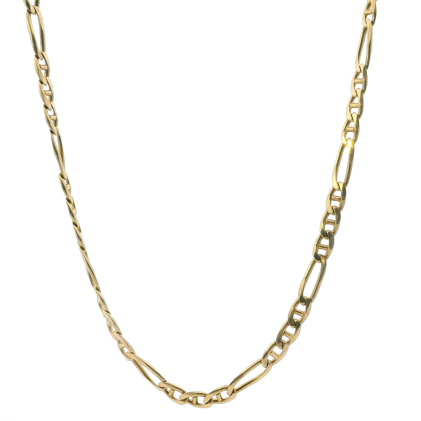 14K Yellow Gold 19" Figaro/Mariner Link Chain