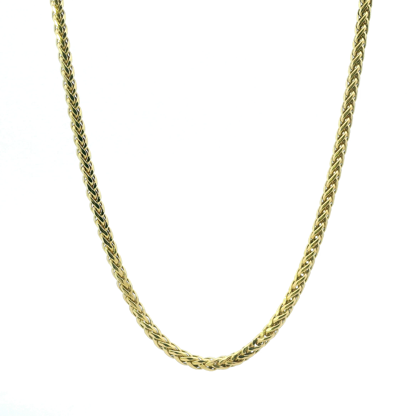 10K Yellow Gold 25.5" Palm Wheat Chain