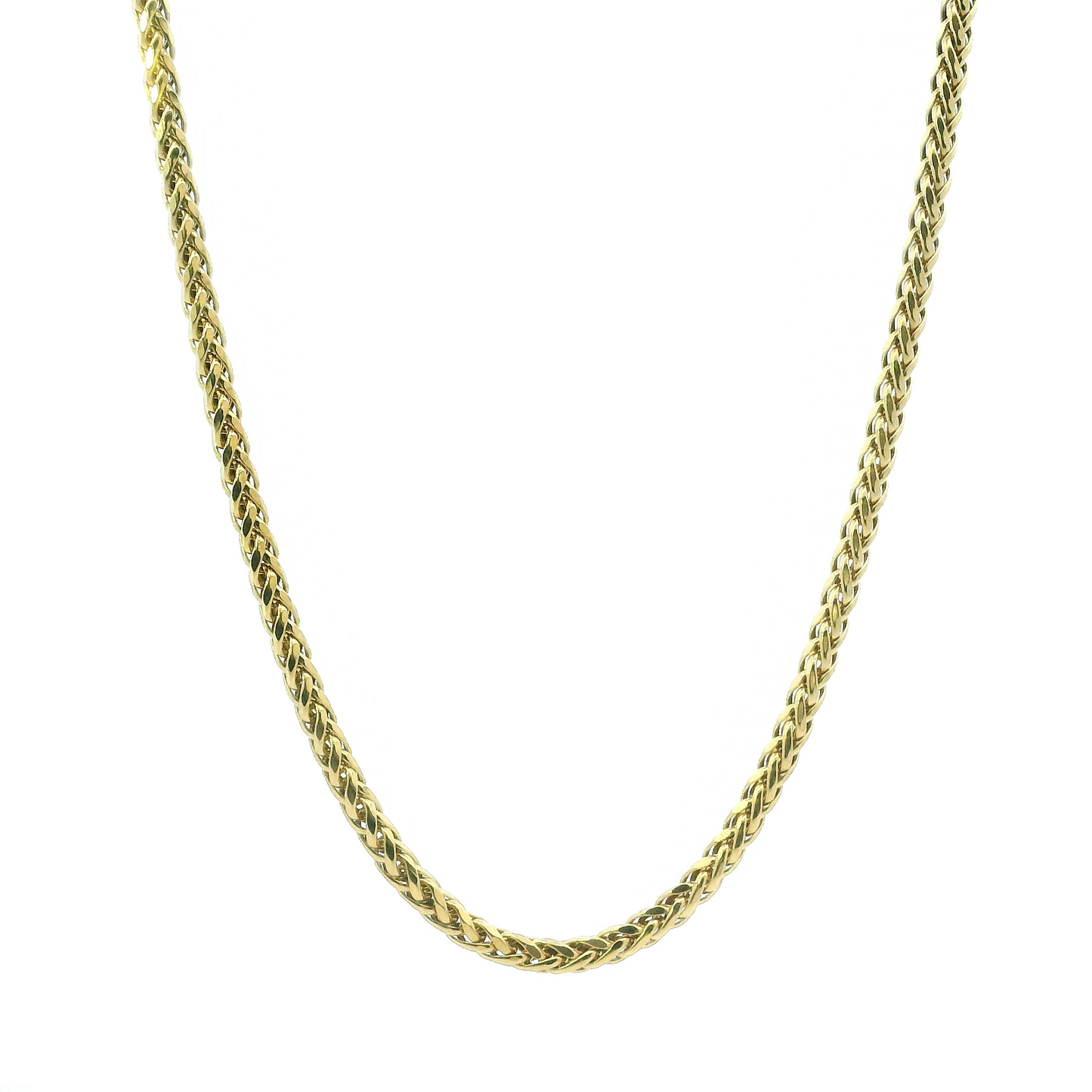 10K Yellow Gold 25.5" Palm Wheat Chain