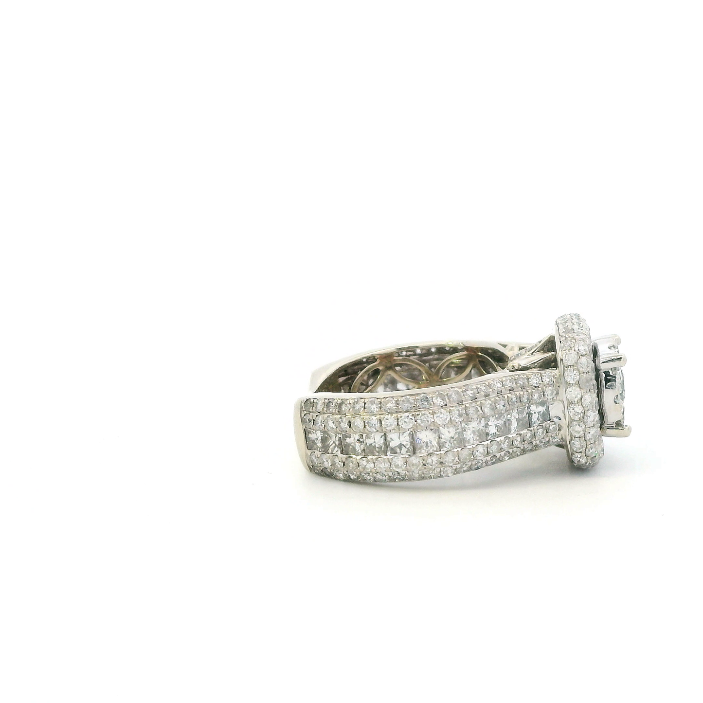 14K White Gold Diamond Women's Ring -3.78ct