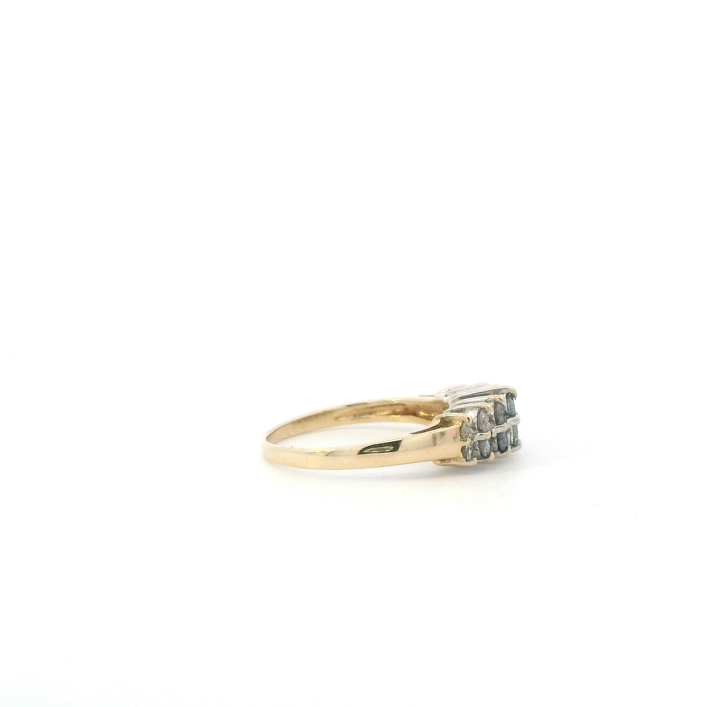 10K Yellow & White Gold Diamond Women's Ring -0.55ct