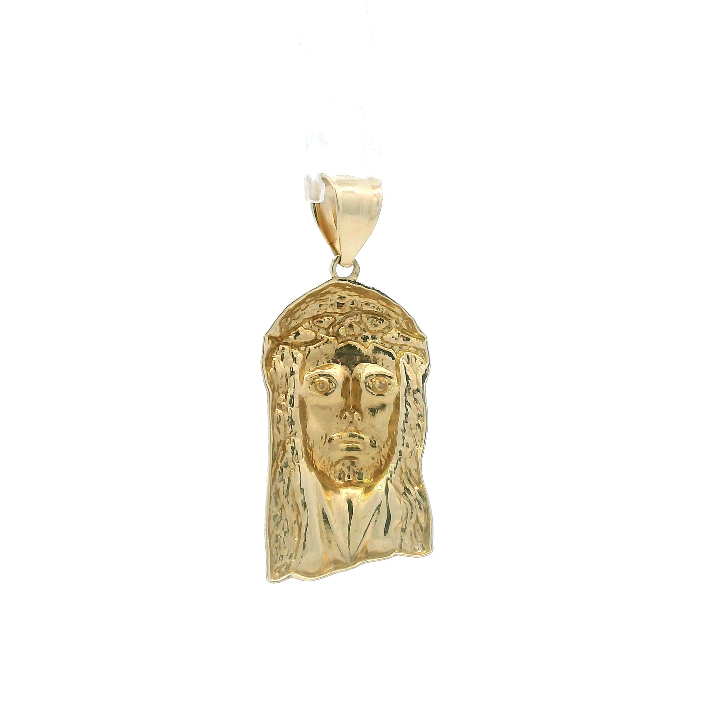 10K Yellow Gold Diamond Jesus Face Pendant -0.02ct