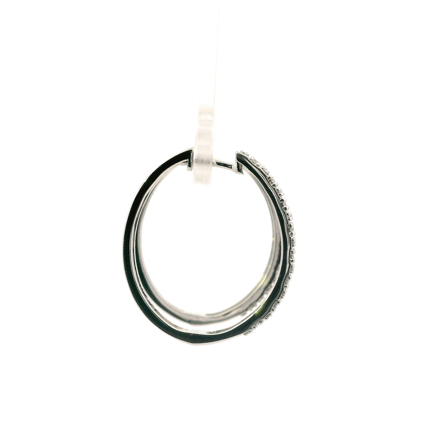 10K White Gold Diamond Hoop Earring -0.64ct