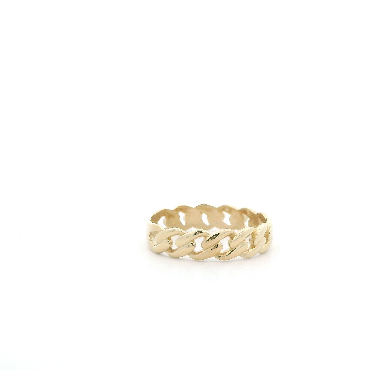 14K Yellow Gold Curb Linked Men's Band