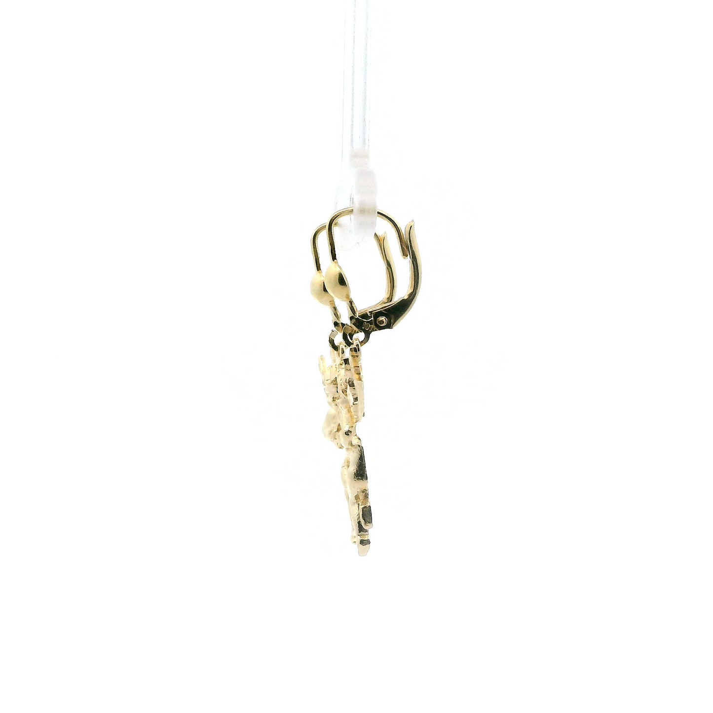 14K Yellow Gold Cherub Dangle Earrings