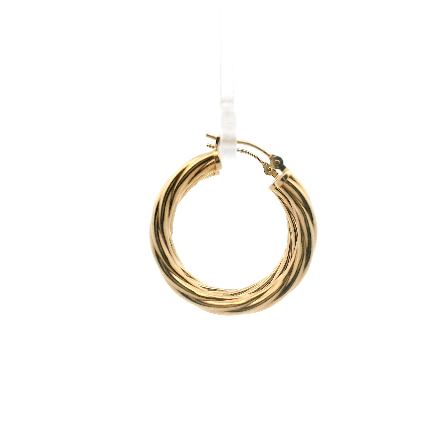 14K Yellow Gold Twisted Hoop Earrings