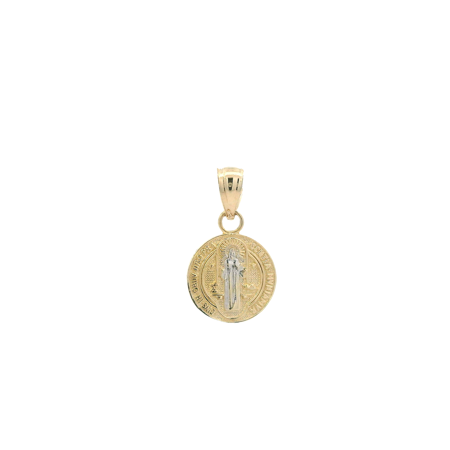 14K Yellow Gold Round Saint Christopher Pendant