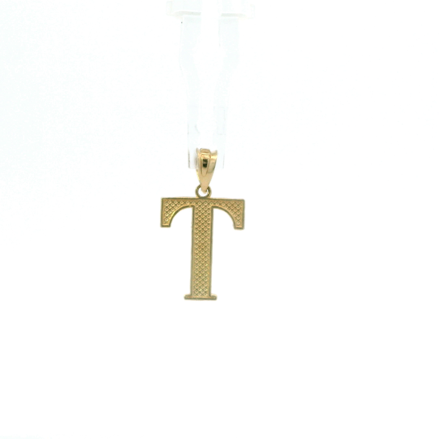 10K Yellow Gold Letter "T" Nugget Pendant