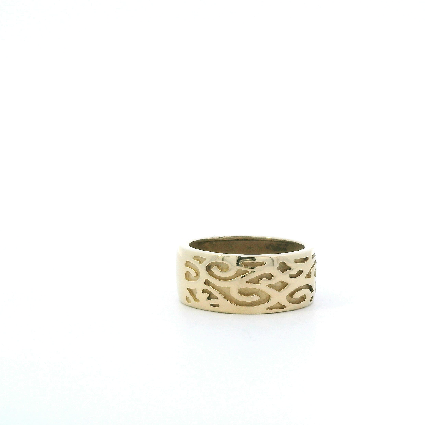 14K Yellow Gold Filigree Band