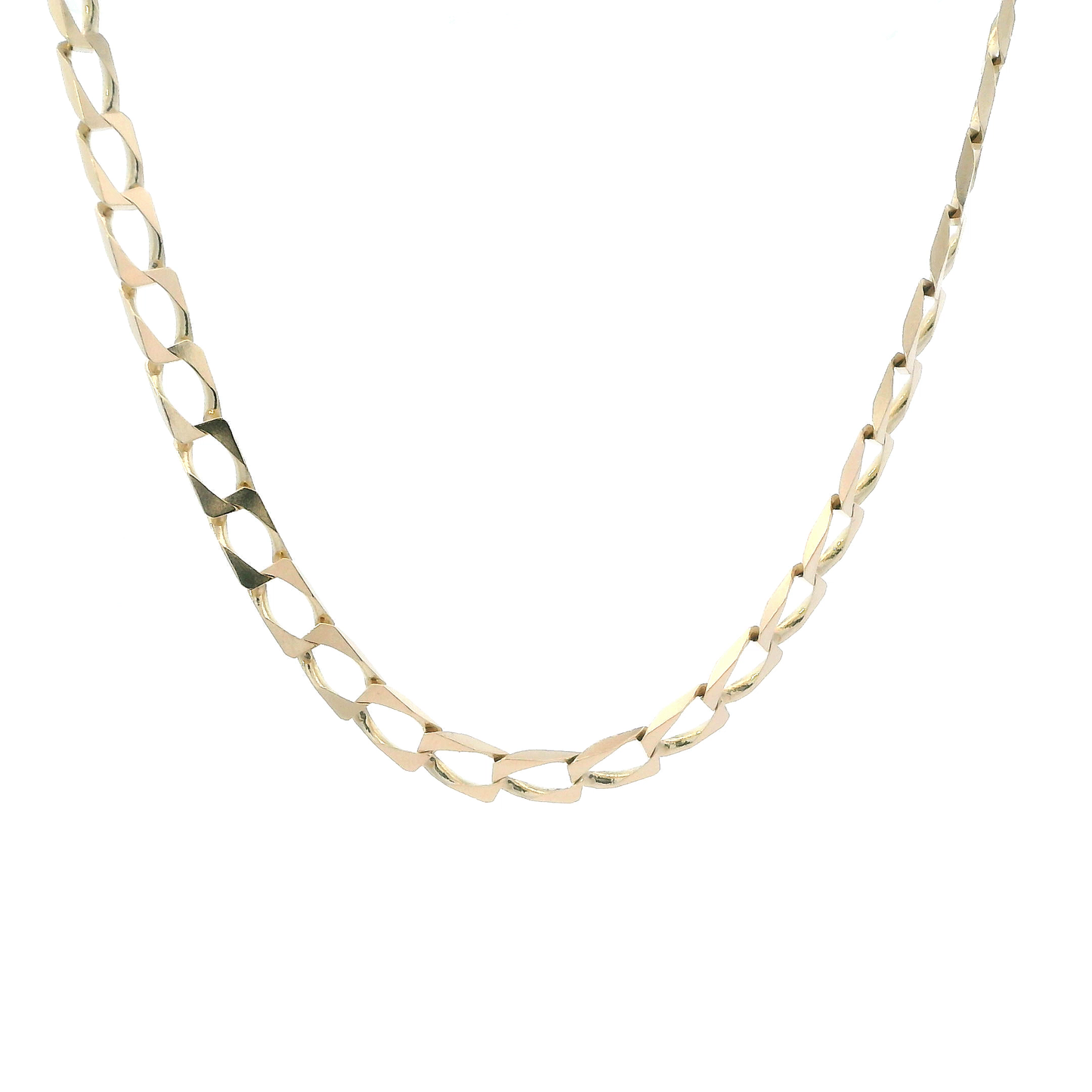 14K Yellow Gold 15.75" Square Curb Chain