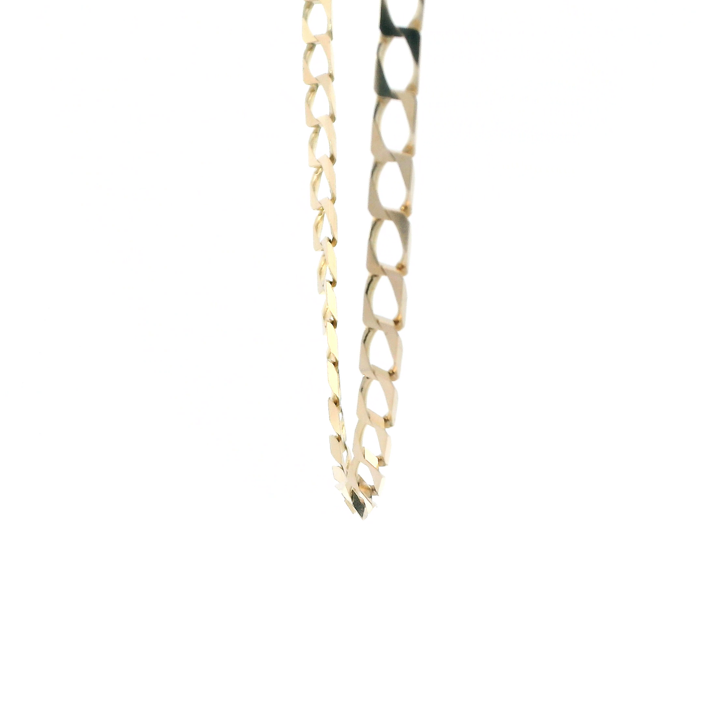 14K Yellow Gold 15.75" Square Curb Chain