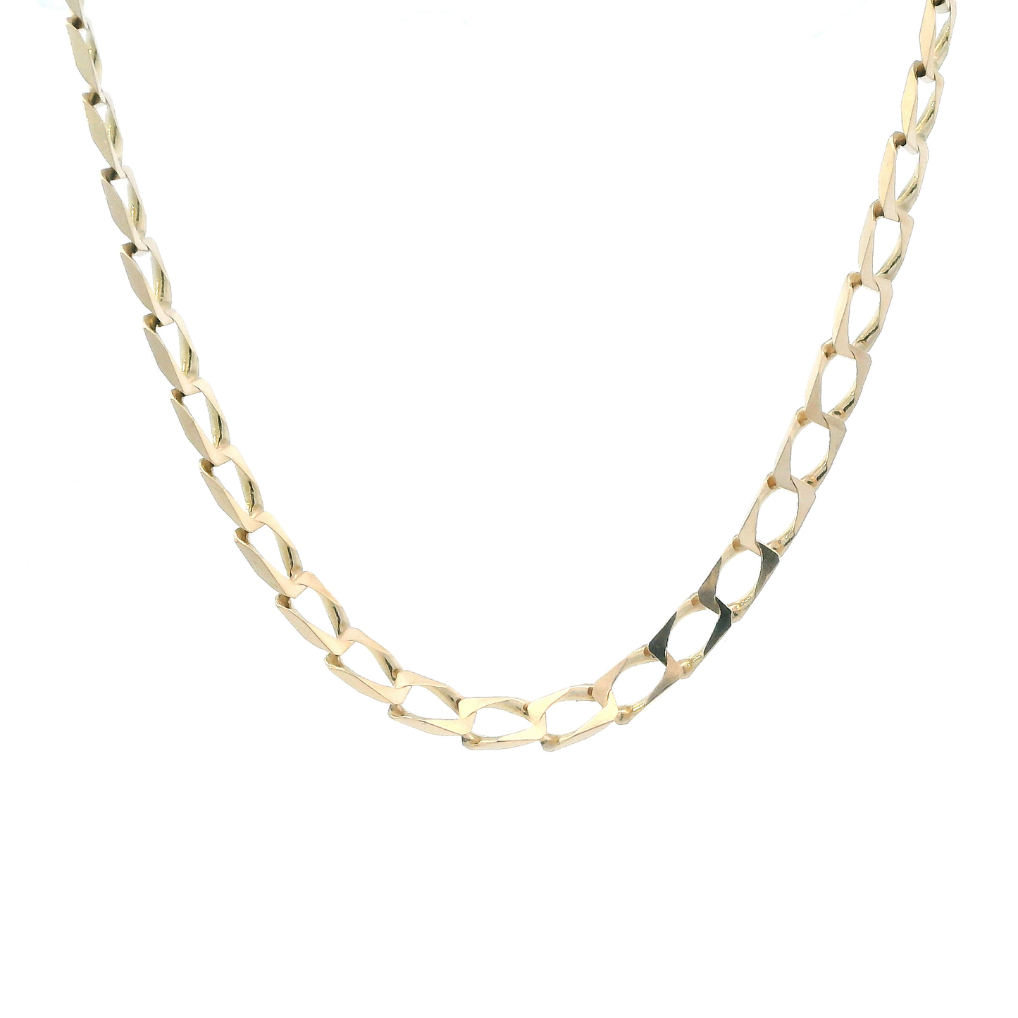 14K Yellow Gold 15.75" Square Curb Chain