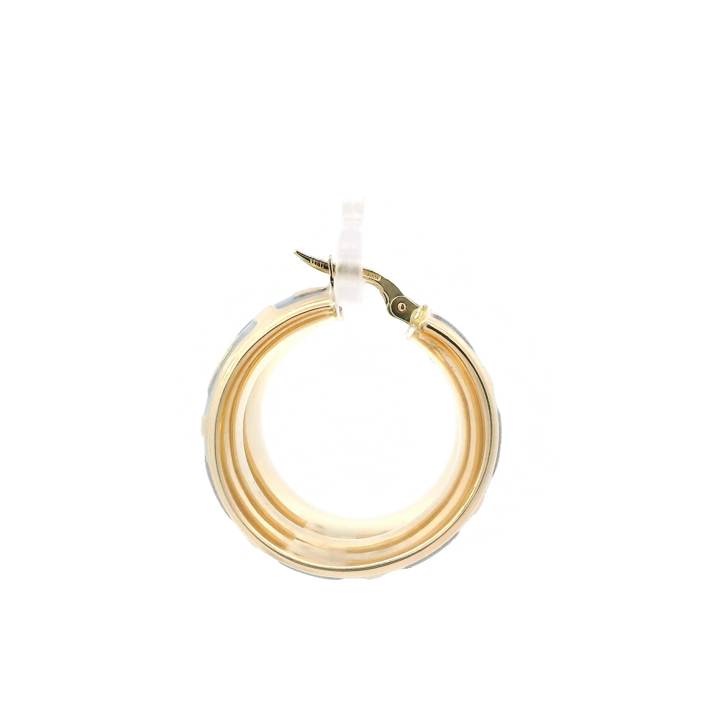 14K Yellow Gold Greek Design Hoop Earrings