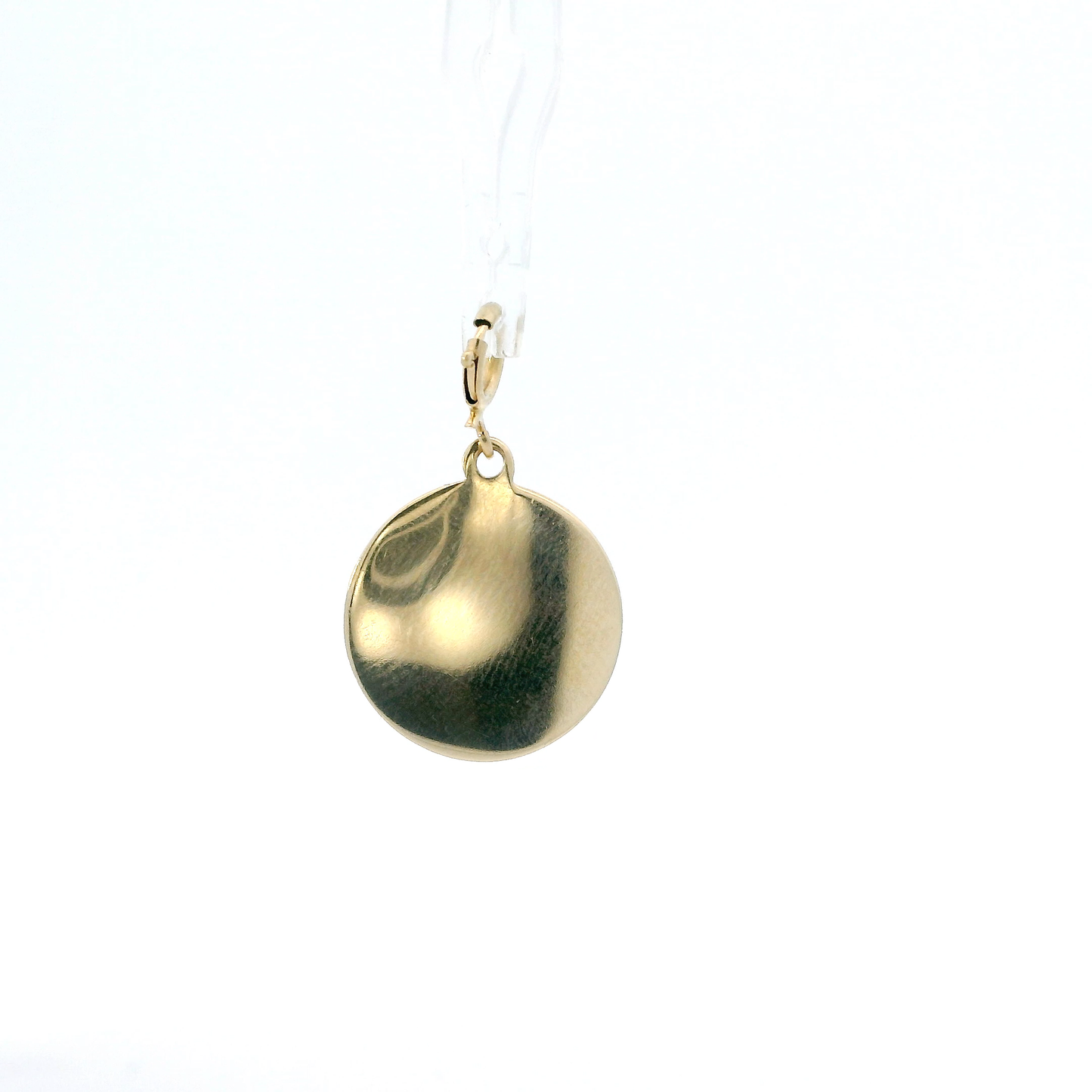 14K Yellow Gold Round "Our Guardian Angel Protect Us" Charm/Pendant