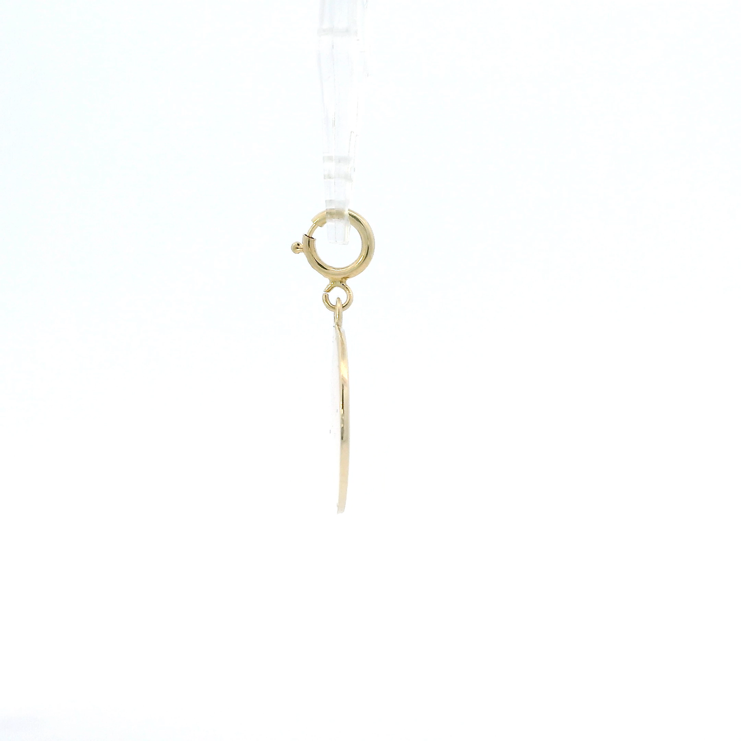 14K Yellow Gold Round "Our Guardian Angel Protect Us" Charm/Pendant