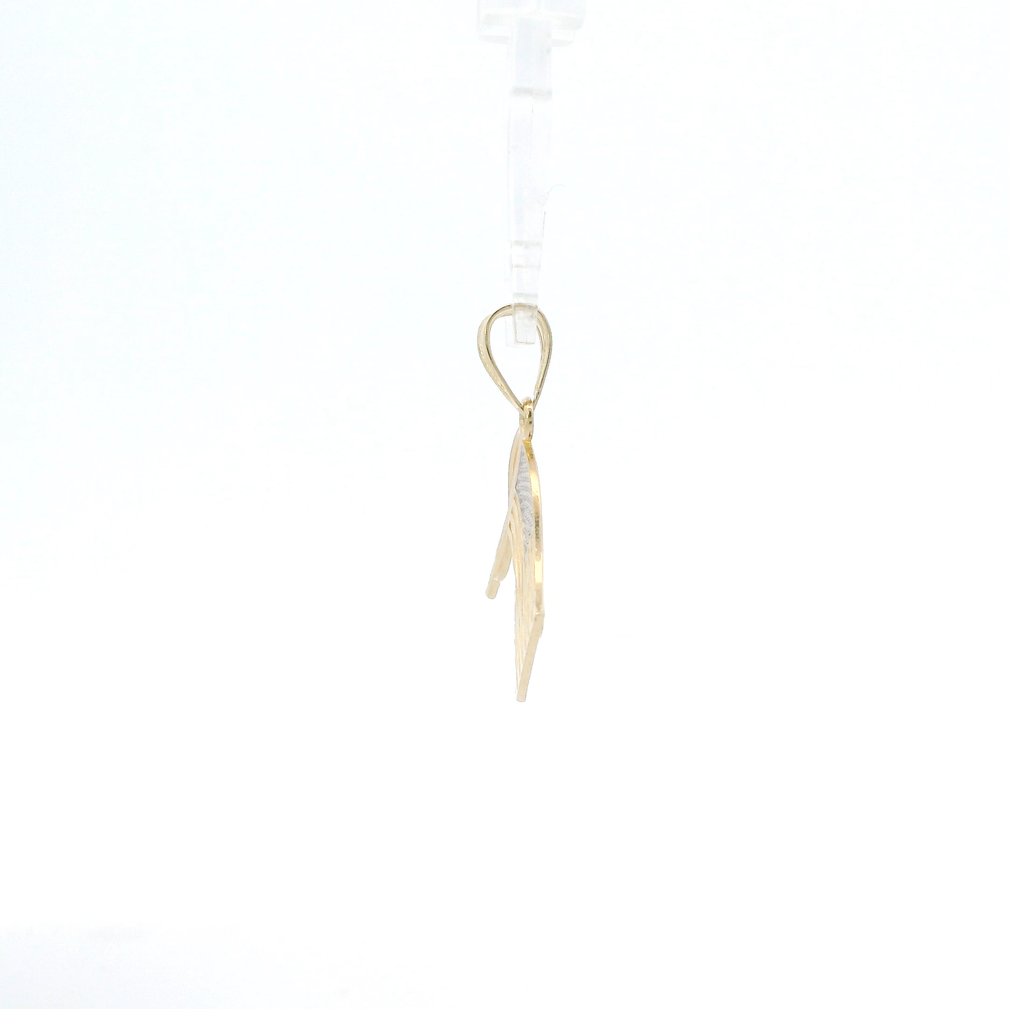 14K Yellow Gold "God Bless America" American Flag Pendant