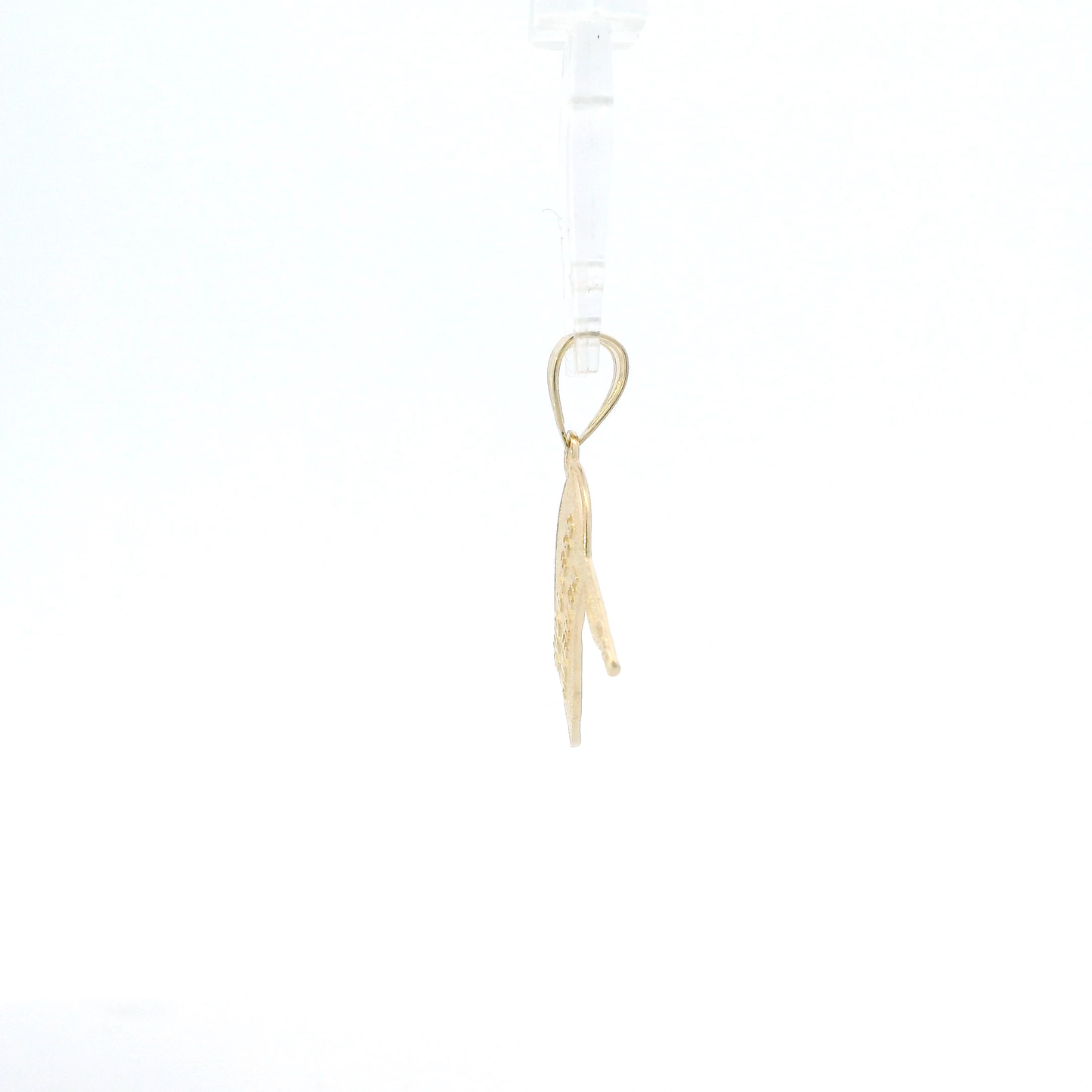 14K Yellow Gold "God Bless America" American Flag Pendant