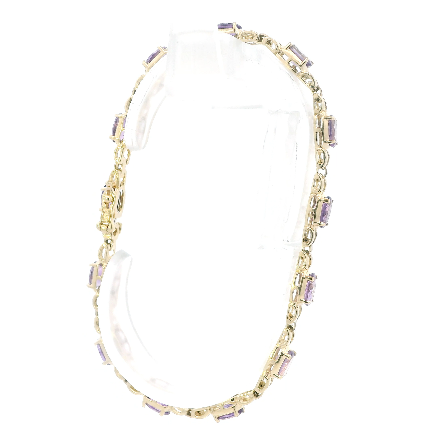 14K Yellow Gold 7.5" Amethyst Bracelet
