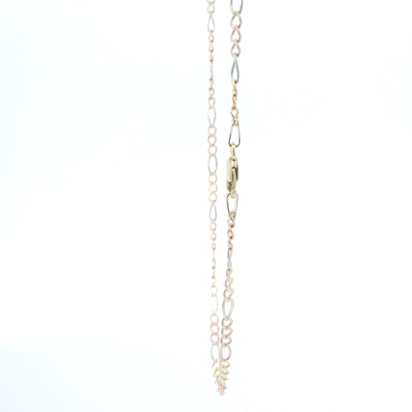 14K Tri Color Gold 22" Figaro Chain