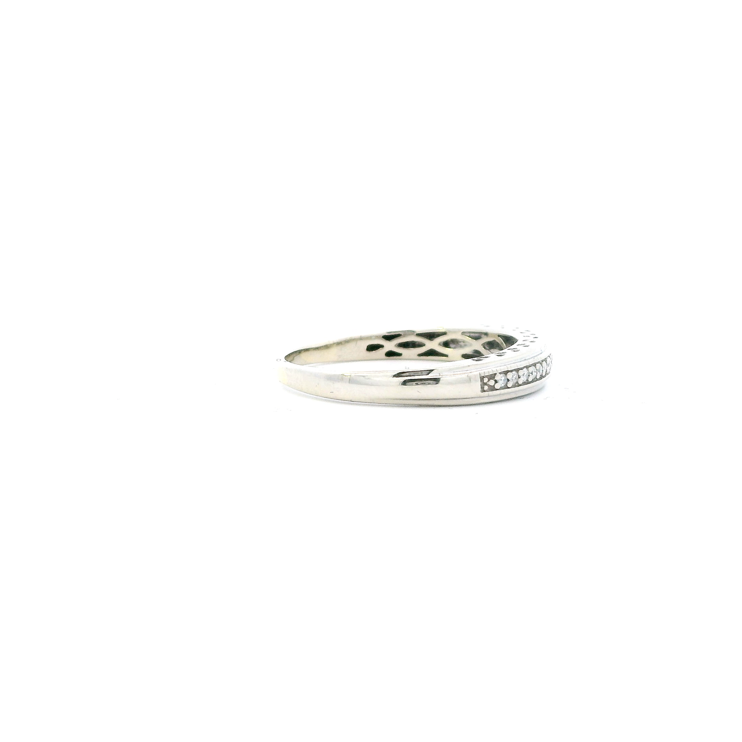 10K White Gold Diamond Women's Ring -0.08ct